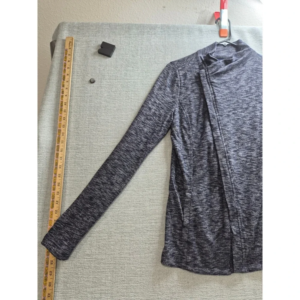 G.H. Bass & Co. Cardigan Sweater Womens Small Heather Gray Wrap Front Full Zip